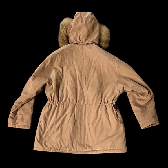 Pendleton Womens Brown Coat Removable Fur Hood Lined Insulated Size Large Parka - Picture 3 of 7